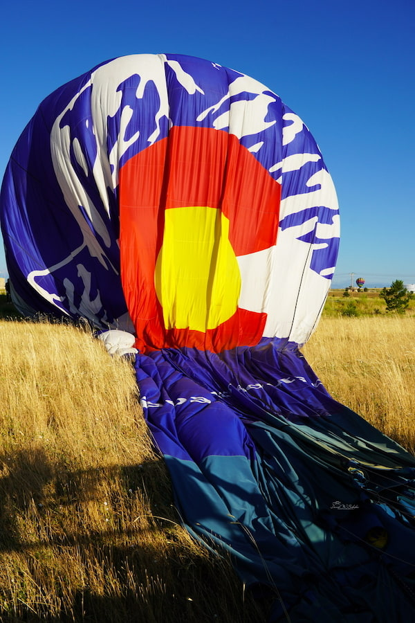 Deflating the Colorado Balloon in the fields of Erie, CO.