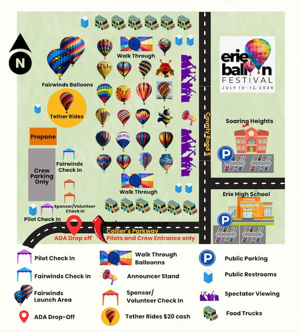 Erie balloonFestival event map