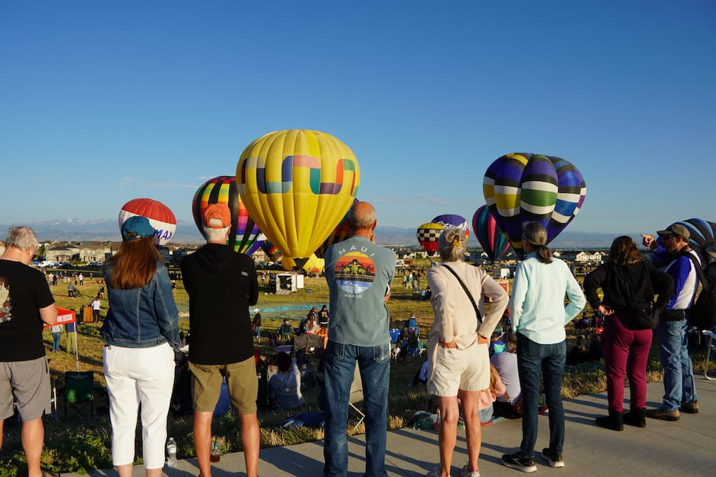 Spectators at the Erie Balloon Festival morning launch.