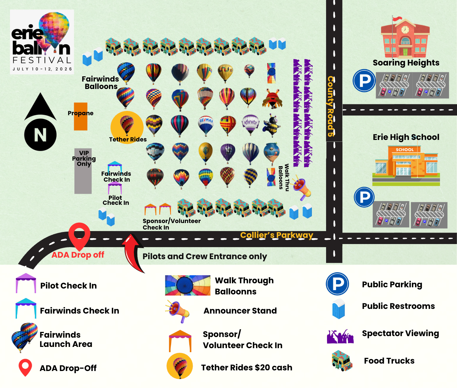 Erie balloonFestival event map